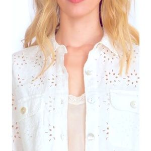 JOHNNY WAS “Sandrine” Eyelet Utility Jacket. Size Small, Excellent Condition.